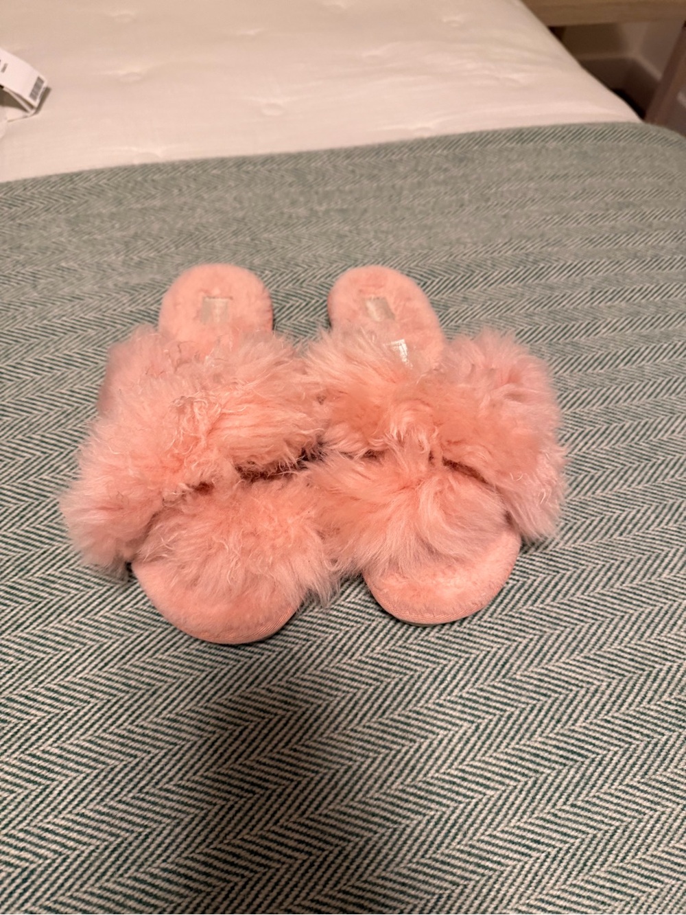 UGG Blush Pink Fluffy Slide Slippers